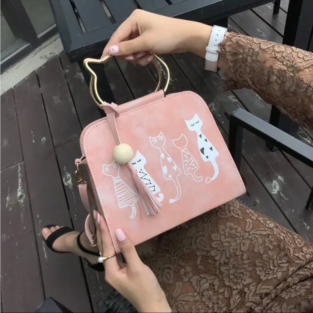 Kawaii Cartoon Cat Satchel Shoulder Bag - Picture 3 of 4